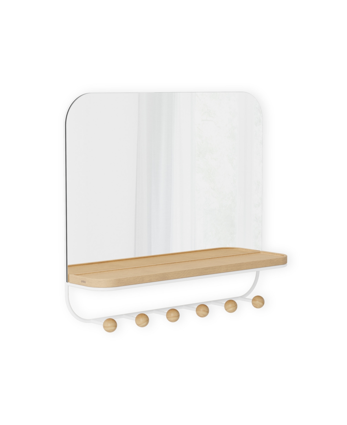 Shop Umbra Estique Mirror With Hooks In White