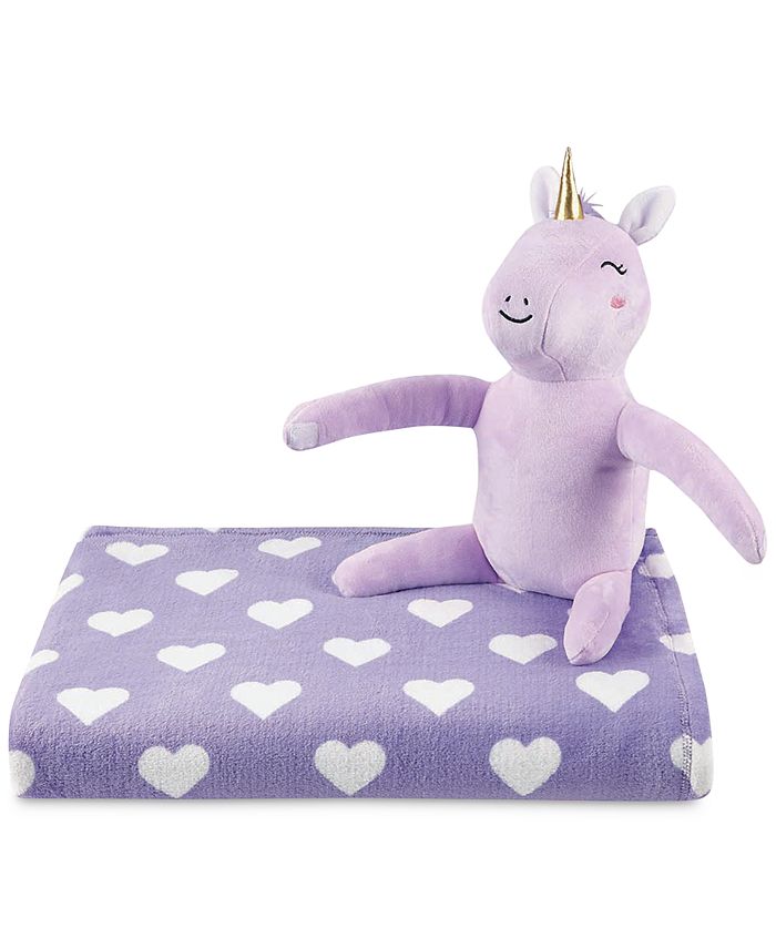 JLA Home CLOSEOUT! Unicorn Throw & Pillow Friend, Created for Macy's