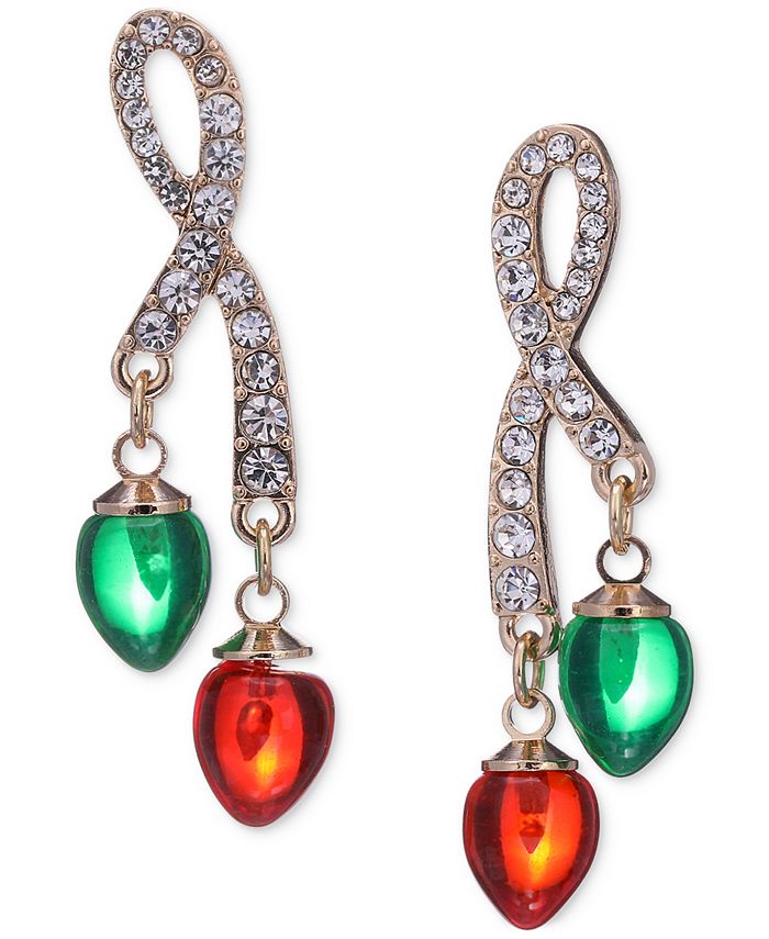 Holiday Lane Gold Tone Pav Twist Colored Bulb Garland Drop