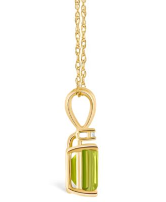 Peridot (1-1/10 ct. t.w.) and Diamond Accent Pendant Necklace in 14K Yellow Gold or 14K White Gold
