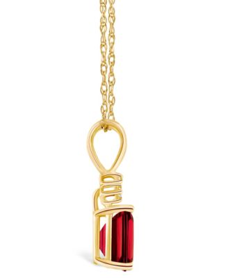 Garnet (1-1/4 ct. t.w.) and Diamond Accent Pendant Necklace in 14K Yellow Gold or 14K White Gold