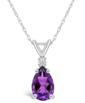 Amethyst (1 ct. t.w.) and Diamond Accent Pendant Necklace in 14K Yellow Gold or 14K White Gold 