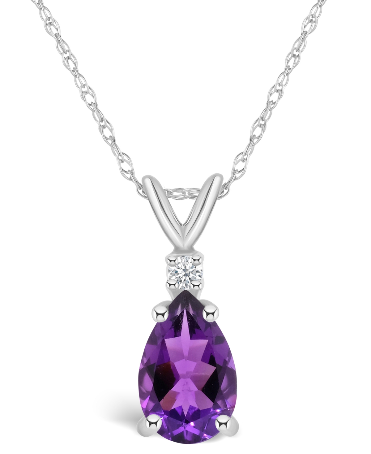 Amethyst (1 ct. t.w.) and Diamond Accent Pendant Necklace in 14K Yellow Gold or 14K- White Gold