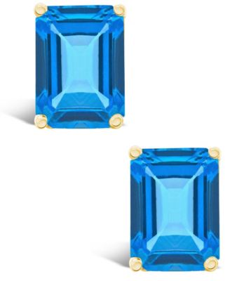 Blue Topaz (4 ct. t.w.) Stud Earrings in 14K Yellow Gold or 14K White Gold