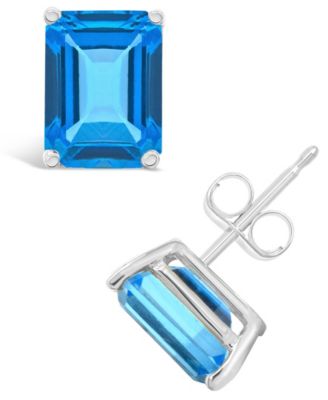 Blue Topaz (4 ct. t.w.) Stud Earrings in 14K Yellow Gold or 14K White Gold