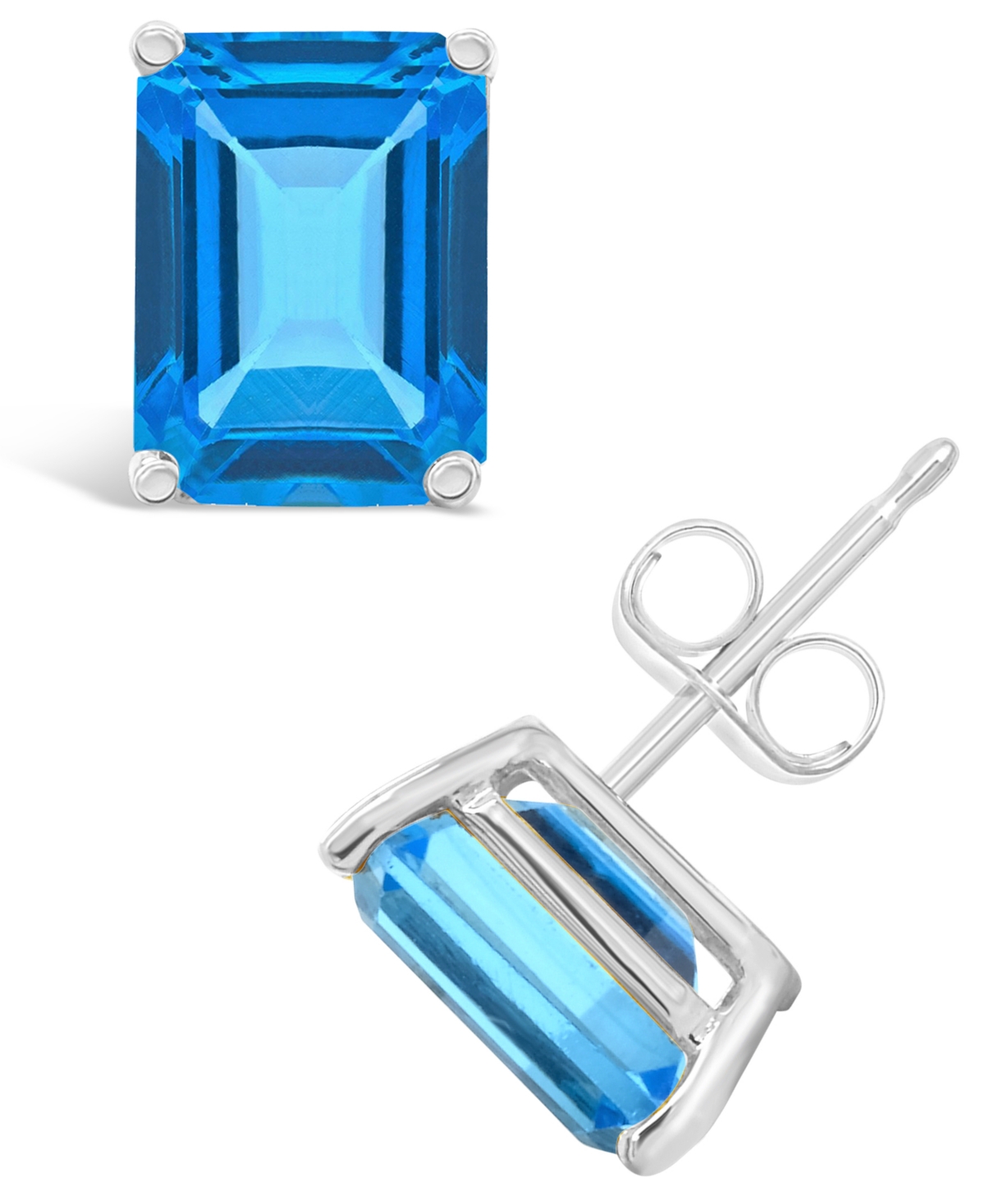 Blue Topaz (4 ct. t.w.) Stud Earrings in 14K Yellow Gold or 14K- White Gold