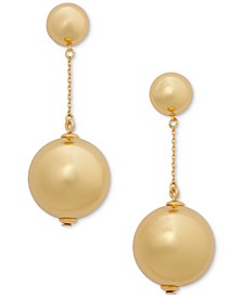 Gold-Tone Color Bead & Chain Linear Drop Earrings