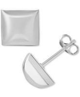 Giani Bernini Angled Dome Stud Earrings in Sterling Silver, Created for Macy's - Sterling Silver