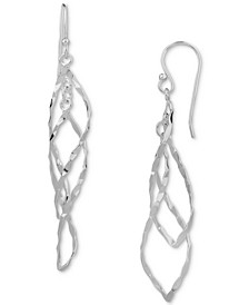 Hammered Teardrop Wire Drop Earrings in Sterling Silver, Created for Macy's