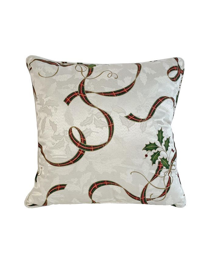 Lenox Holiday Nouveau Ribbon Decorative Pillow, 20" x 20" Macy's