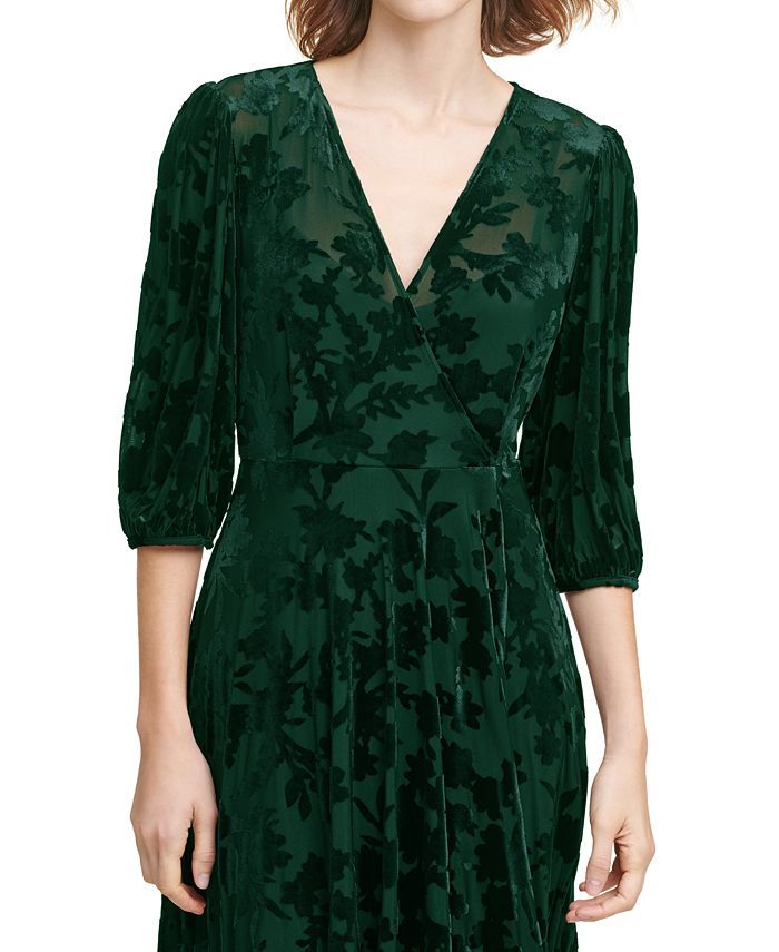 Calvin Klein Velvet FauxWrap Dress & Reviews Dresses Women Macy's