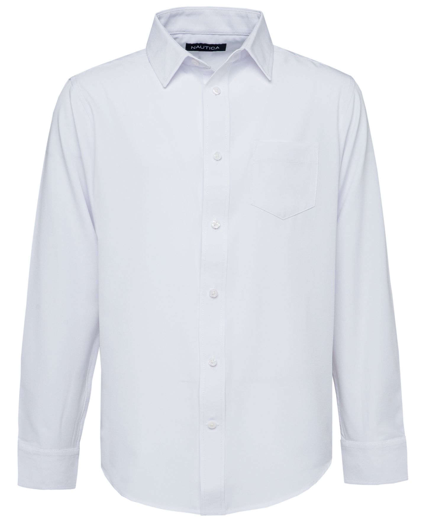 Рубашка Nautica Husky Long Sleeve Performance Woven Shirt для мальчиков, цвет: Белый — фото 1