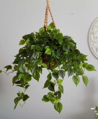 Philodendron UV-Resistant Indoor/Outdoor Artificial Plant Hanging Basket 