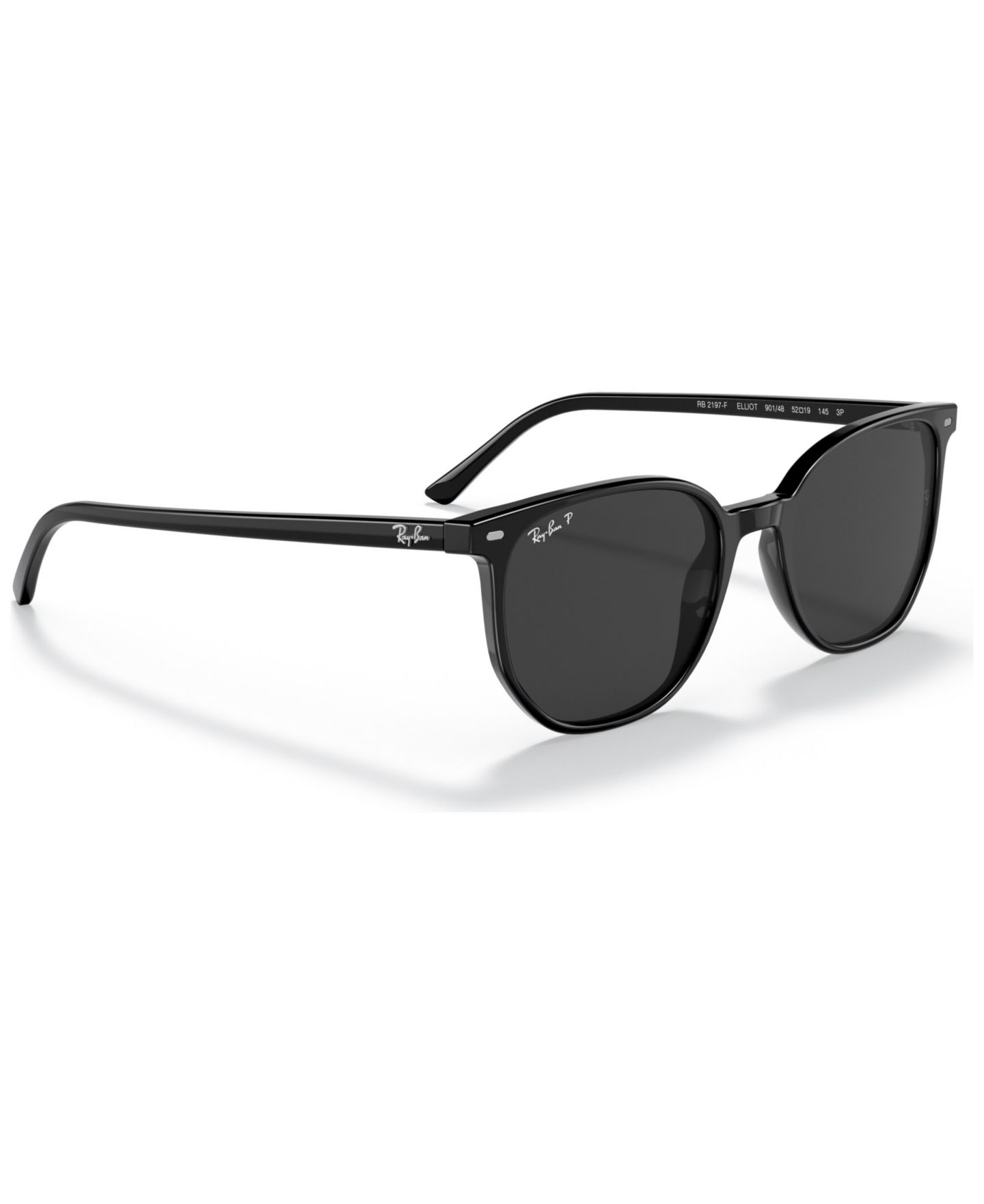 Солнцезащитные очки Ray-Ban Unisex Elliot 54 Polarized Low Bridge Fit Sunglasses, RB2197F54-P, цвет: Чёрный — фото 5