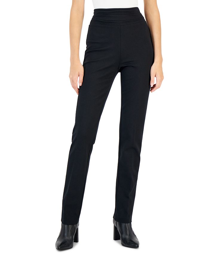 ALVINA MID-RISE PONTE-KNIT PANTS