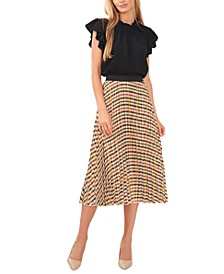 Women's Pleated Elastic Waist Skirt