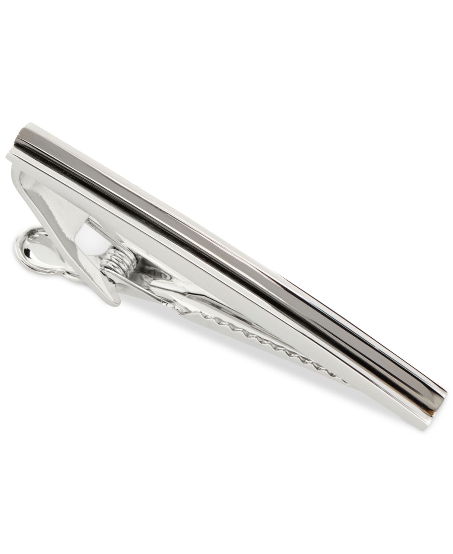 Men's Silver Strip Tie Bar
