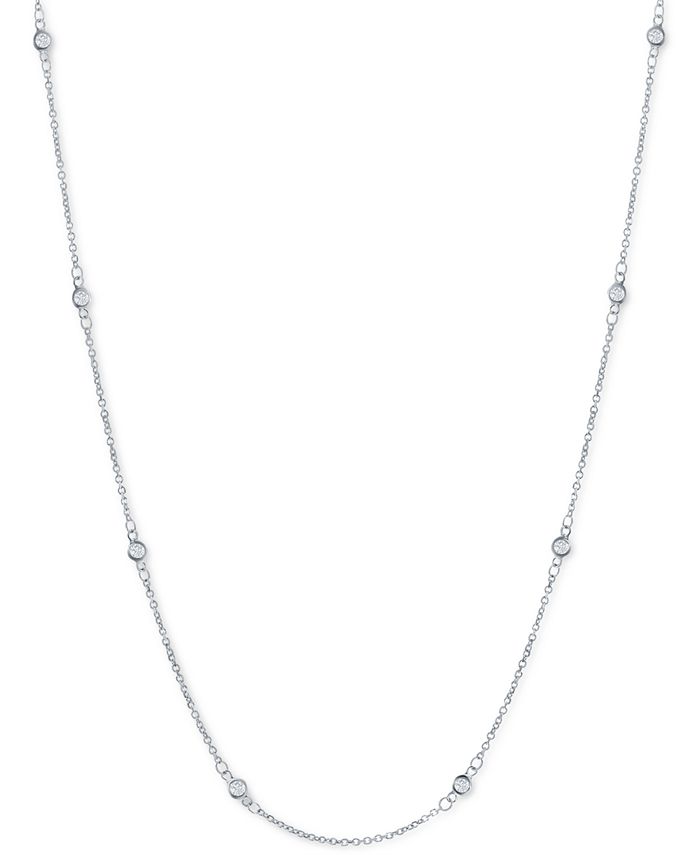 Macy's Diamonds Bezel Necklace (1/3 ct. t.w.) in 14k White Gold or 14k