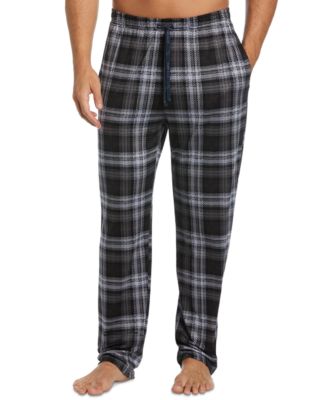 Perry Ellis Portfolio - Men's Windowpane Plaid Fleece Pajama Pants