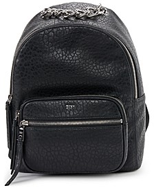 Abby Textured Backpack With Zip Pocket Closures