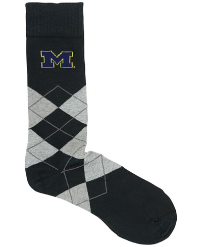 For Bare Feet Michigan Wolverines Argyle Dress Socks