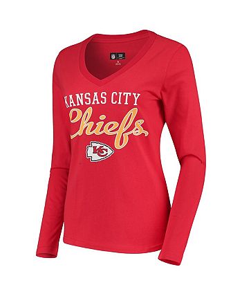 G-III 4Her by Carl Banks Women's Red Kansas City Chiefs Post Season Long  Sleeve V-Neck T-shirt - Macy's
