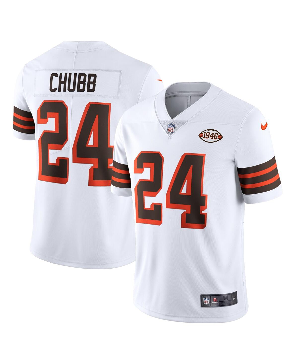 Men's Nike Nick Chubb White Cleveland Browns 1946 Collection Alternate Vapor Limited Jersey