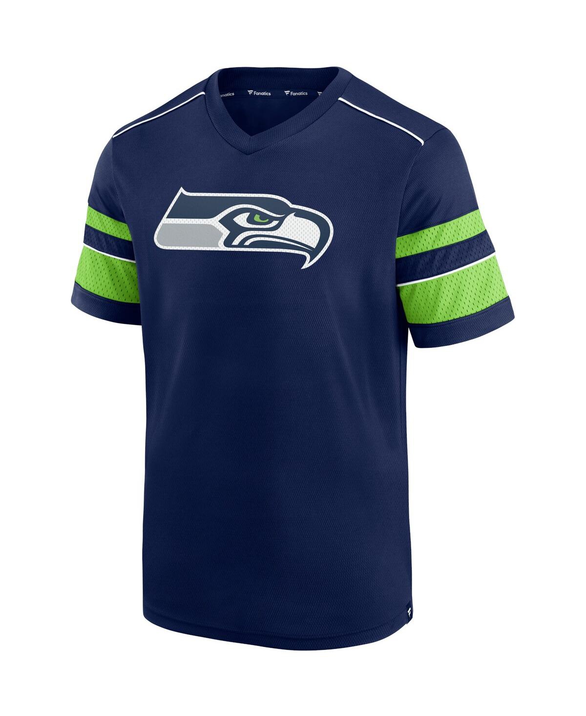 Shop Fanatics Men's  Dk Metcalf College Navy Seattle Seahawks Hashmark Name And Number V-neck T-shirt