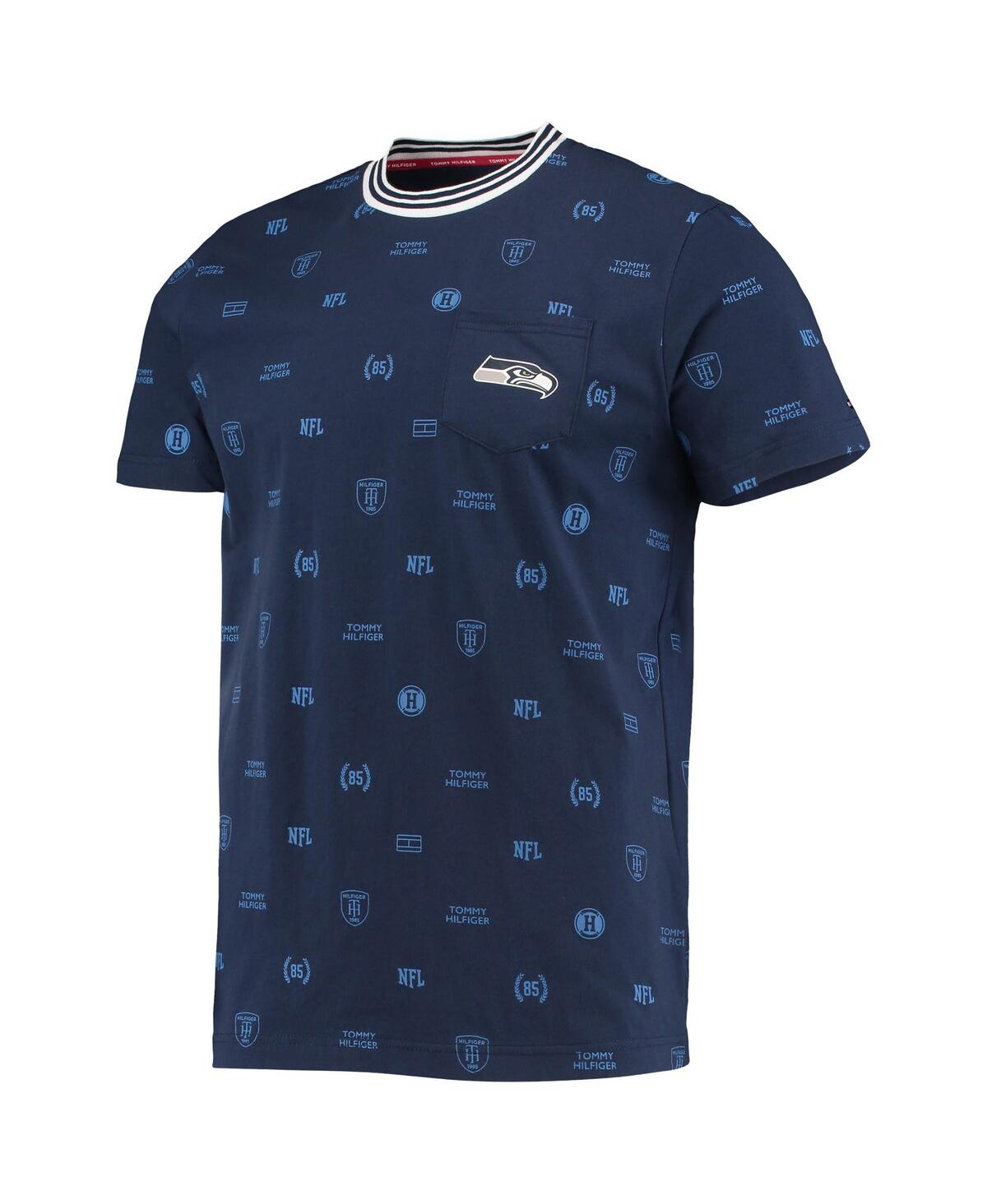 Shop Tommy Hilfiger Men's  College Navy Seattle Seahawks Essential Pocket T-shirt