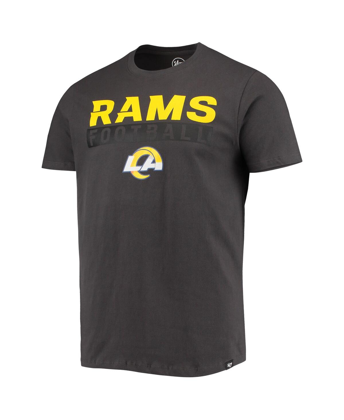 Men's '47Los Angeles Rams Dark Ops Super Rival T-shirt - Charcoal