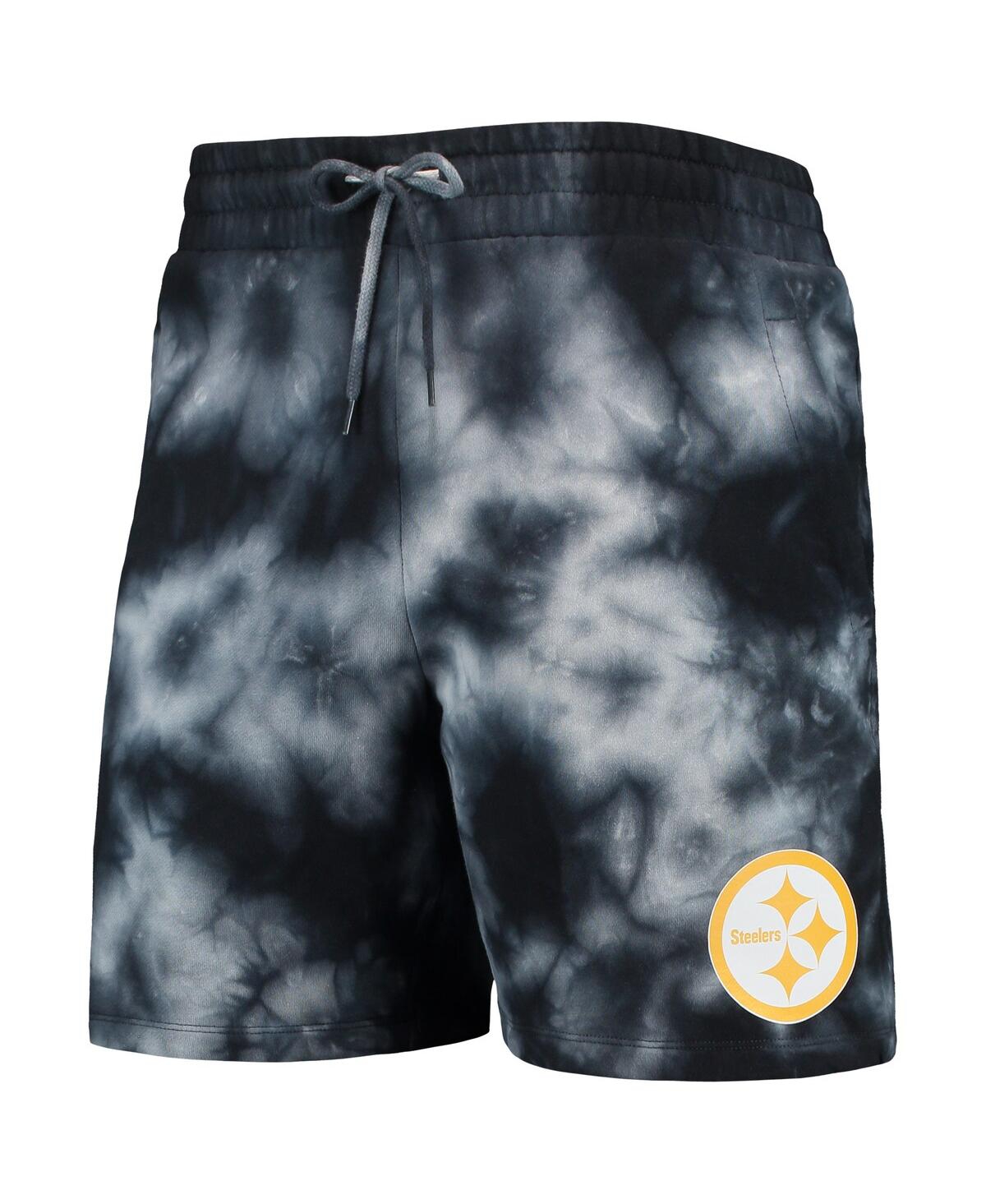 Shop New Era Men's  Black Pittsburgh Steelers Tie-dye Shorts