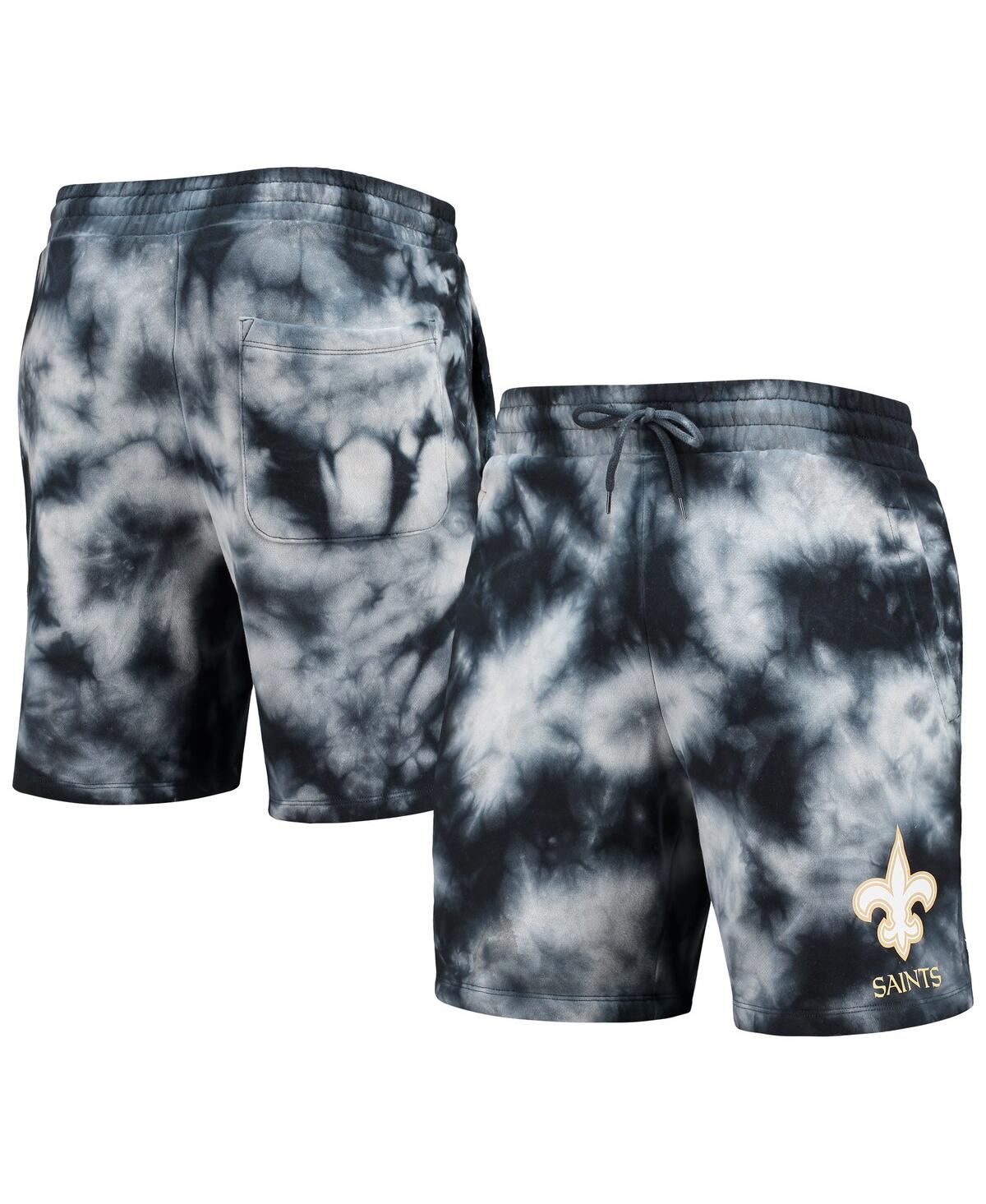 Shop New Era Men's  Black New Orleans Saints Tie-dye Shorts