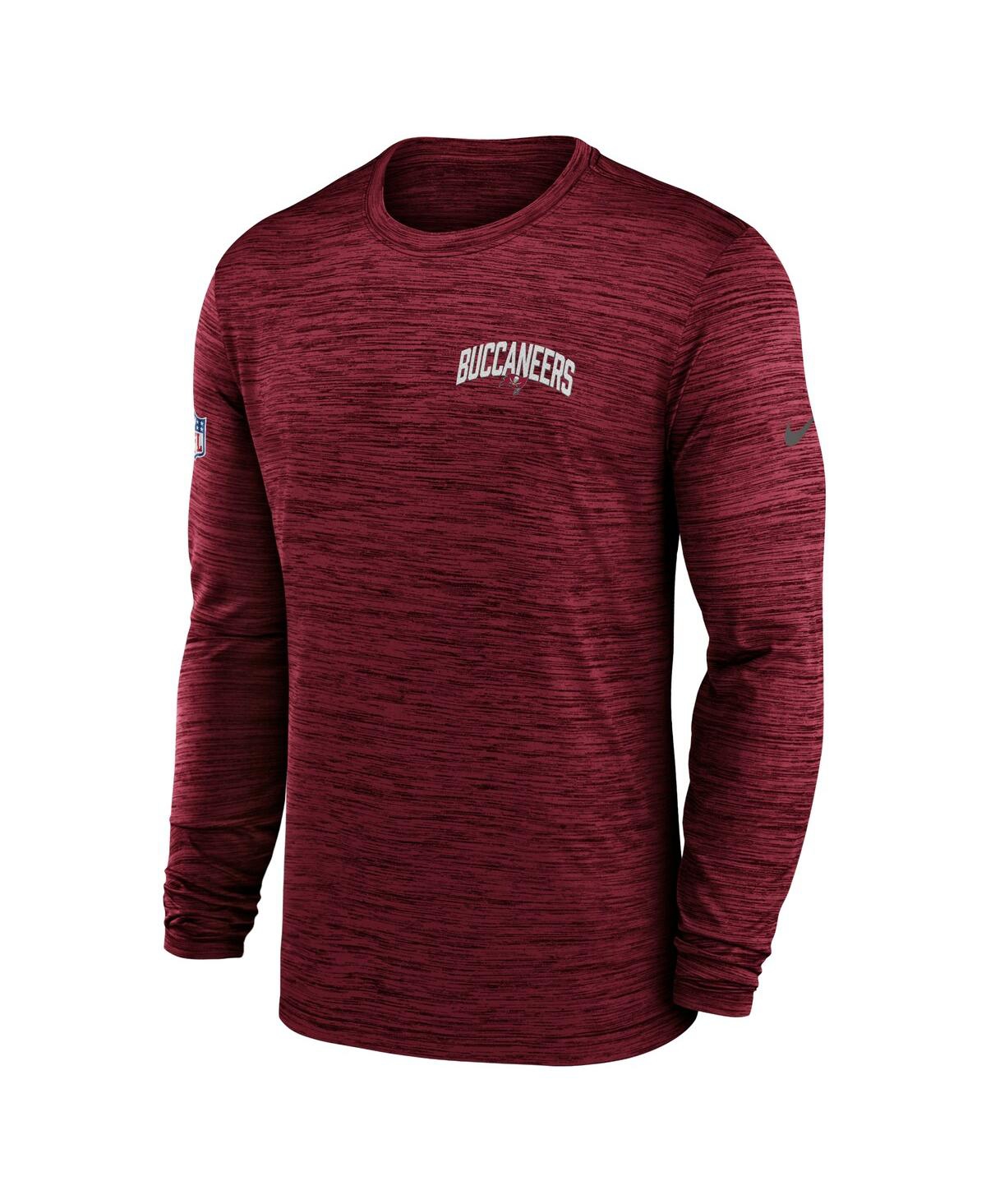 Shop Nike Men's  Red Tampa Bay Buccaneers Velocity Athletic Stack Performance Long Sleeve T-shirt
