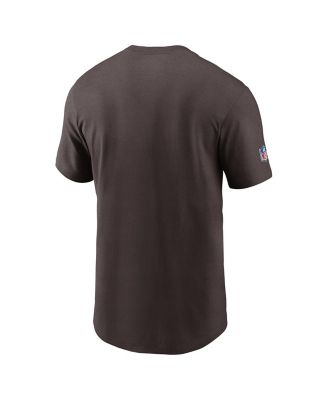 Men's Brown Cleveland Browns Infograph Lockup Performance T-shirt