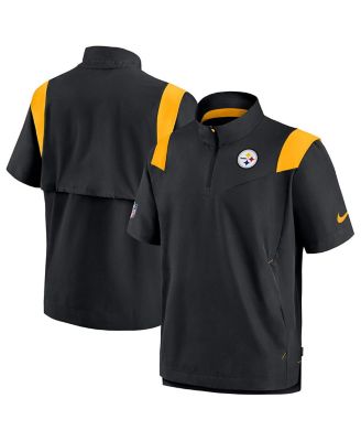 Men's Black Pittsburgh Steelers Coaches Chevron Lockup Pullover Top
