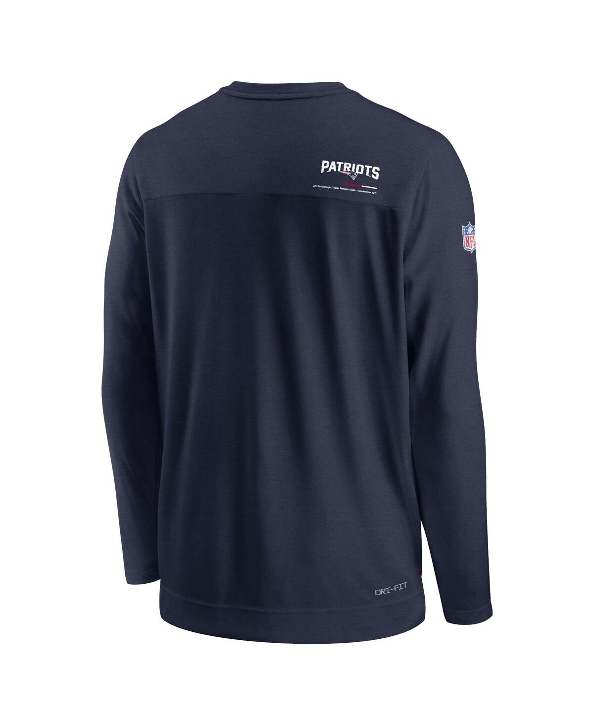 Shop Nike Men's  Navy New England Patriots 2022 Sideline Coach Chevron Lock Up Performance Long Sleeve V-n