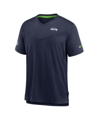 Men's Heather Navy Seattle Seahawks 2022 Sideline Coach Chevron Lock Up Performance V-Neck T-shirt
