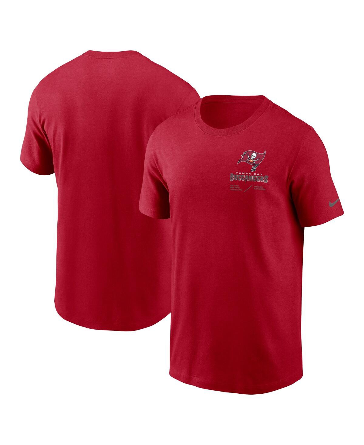 Nike Men's  Red Tampa Bay Buccaneers Infograph Lockup Performance T-shirt