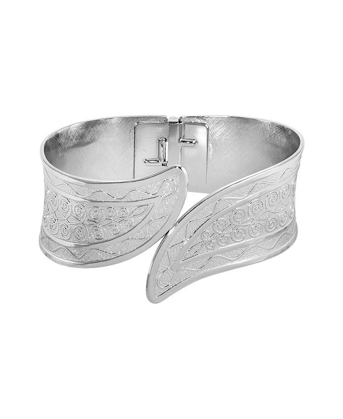 2028 SilverTone Hinged Cuff Bracelet Macy's