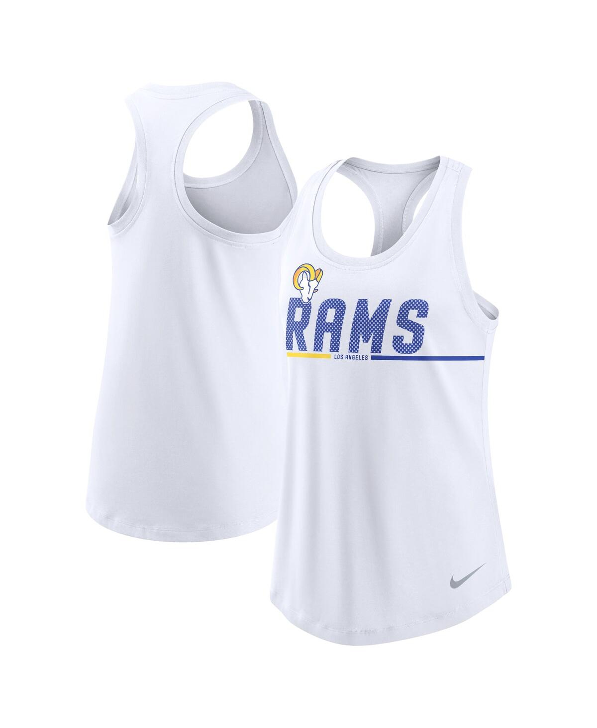 Shop Nike Women's  White Los Angeles Rams Team Name City Tri-blend Racerback Tank Top