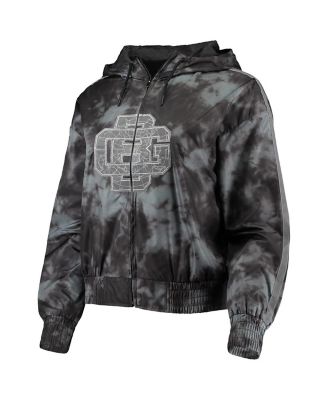 Women's Black Green Bay Packers Galaxy Full-Zip Windbreaker Hoodie Jacket