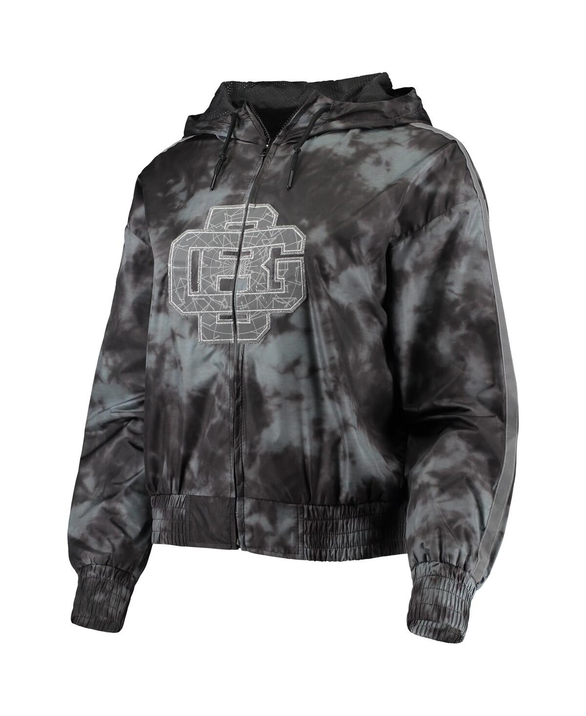 Mitchell & Ness Women's  Black Green Bay Packers Galaxy Full-zip Windbreaker Hoodie Jacket In Black
