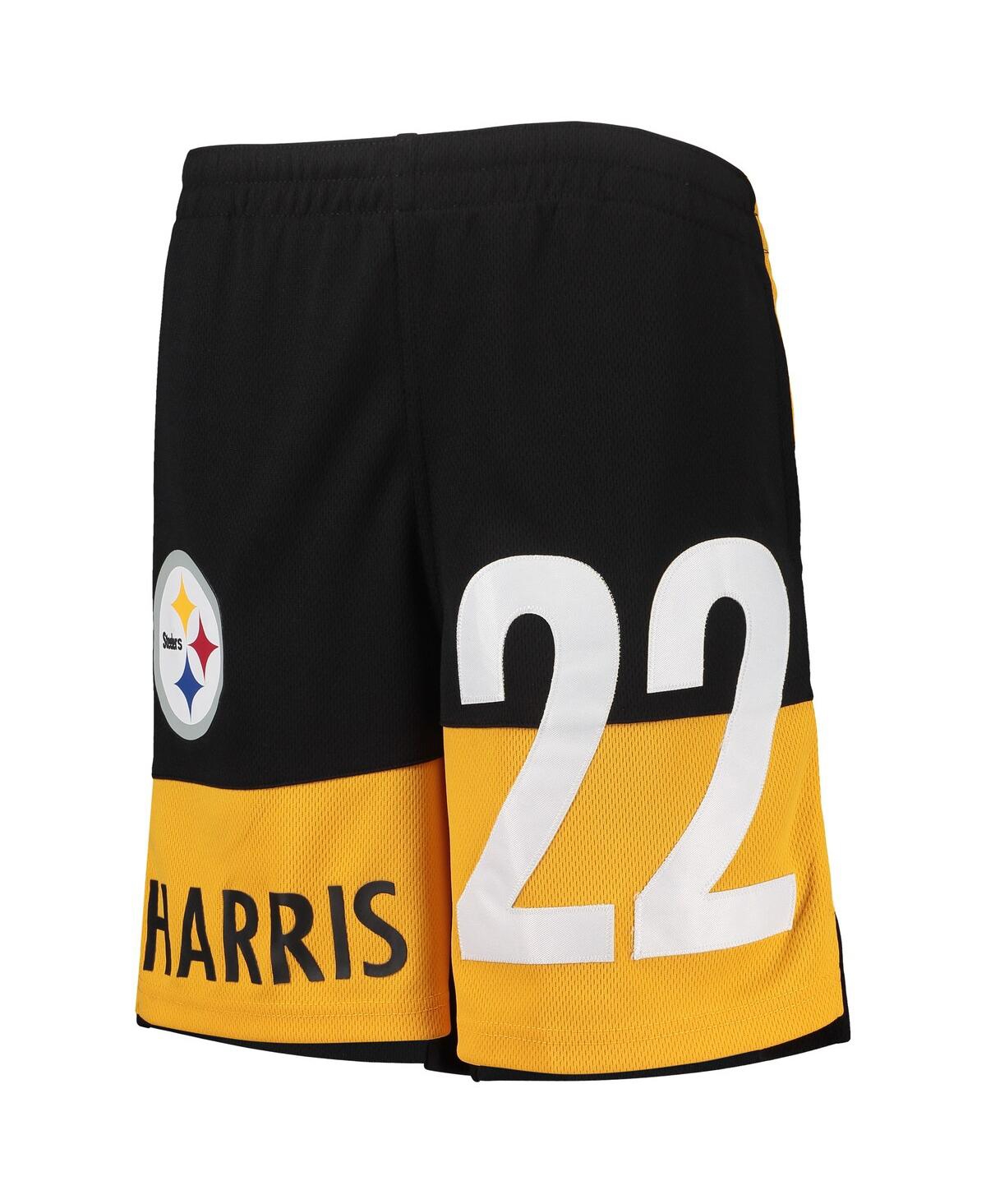 Outerstuff Big Boys Najee Harris Black Pittsburgh Steelers Name And Number Player Shorts In Black