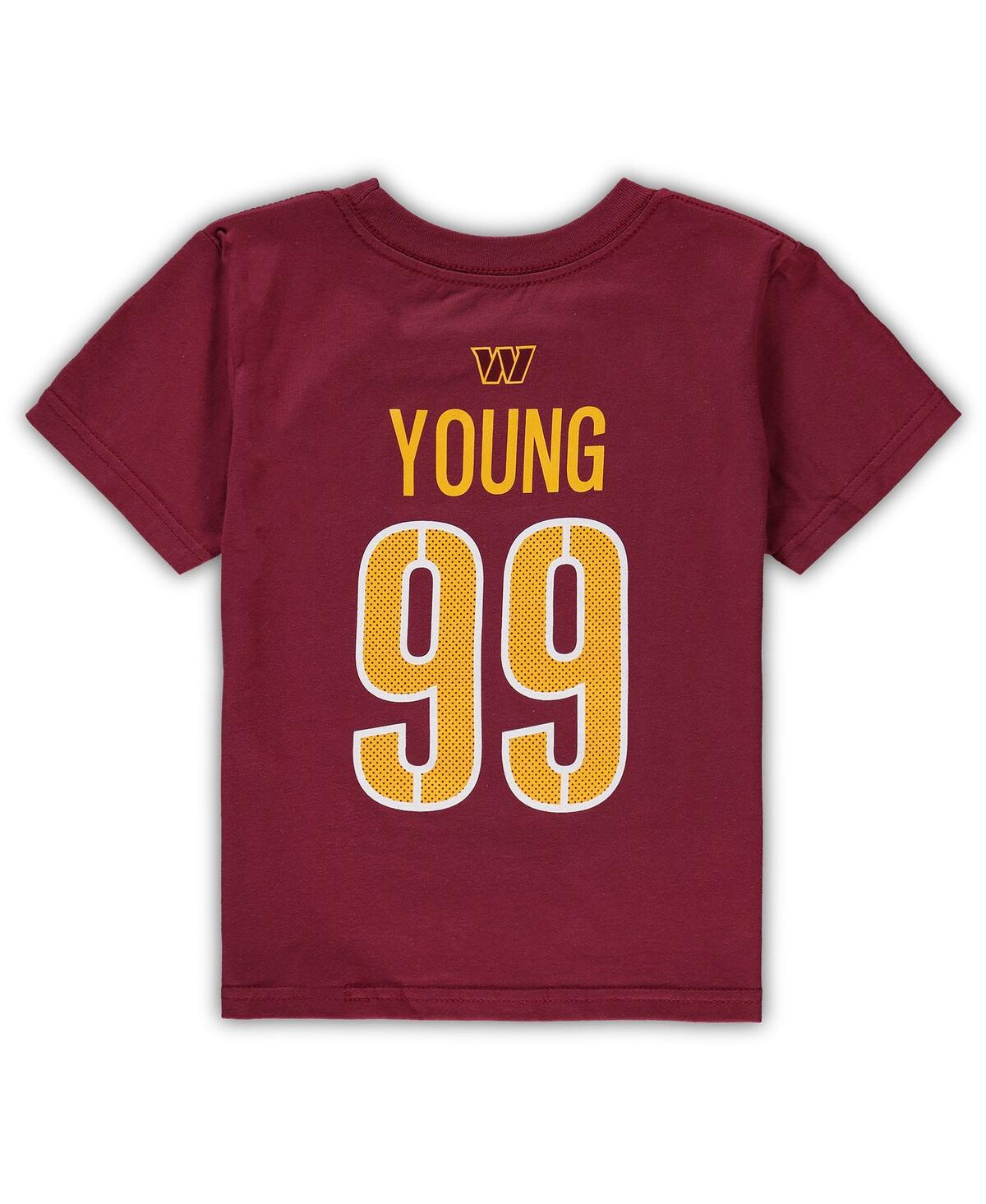 Shop Outerstuff Preschool Boys And Girls Chase Young Burgundy Washington Commanders Mainliner Player Name And Number