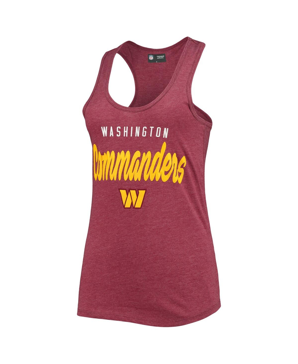 NEW ERA WOMEN'S NEW ERA HEATHERED BURGUNDY WASHINGTON COMMANDERS WORDMARK RACERBACK TANK TOP 
