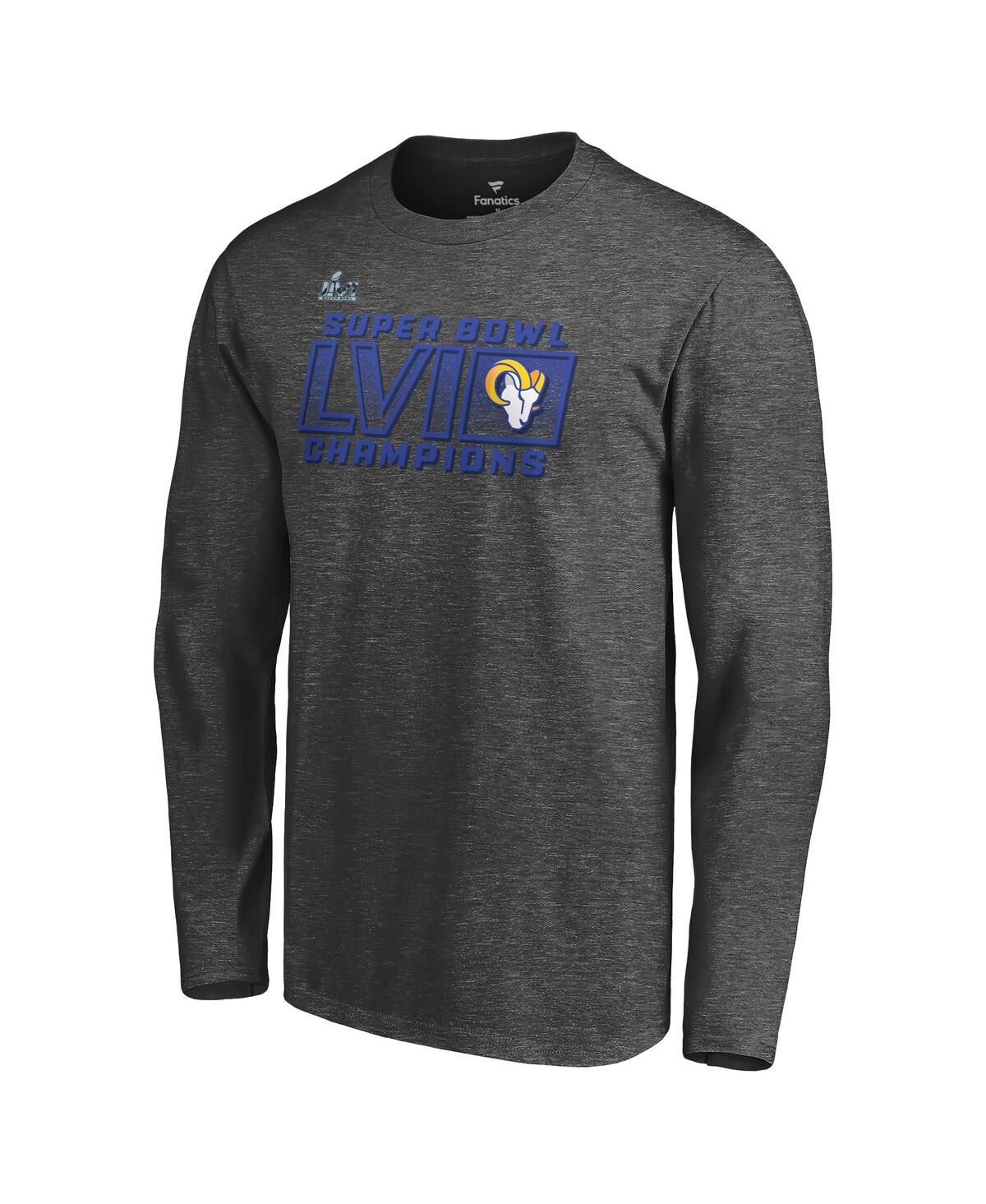 Men's FanaticsLos Angeles Rams Super Bowl Lvi Champions Big and Tall Fumble Long Sleeve T-shirt - Charcoal