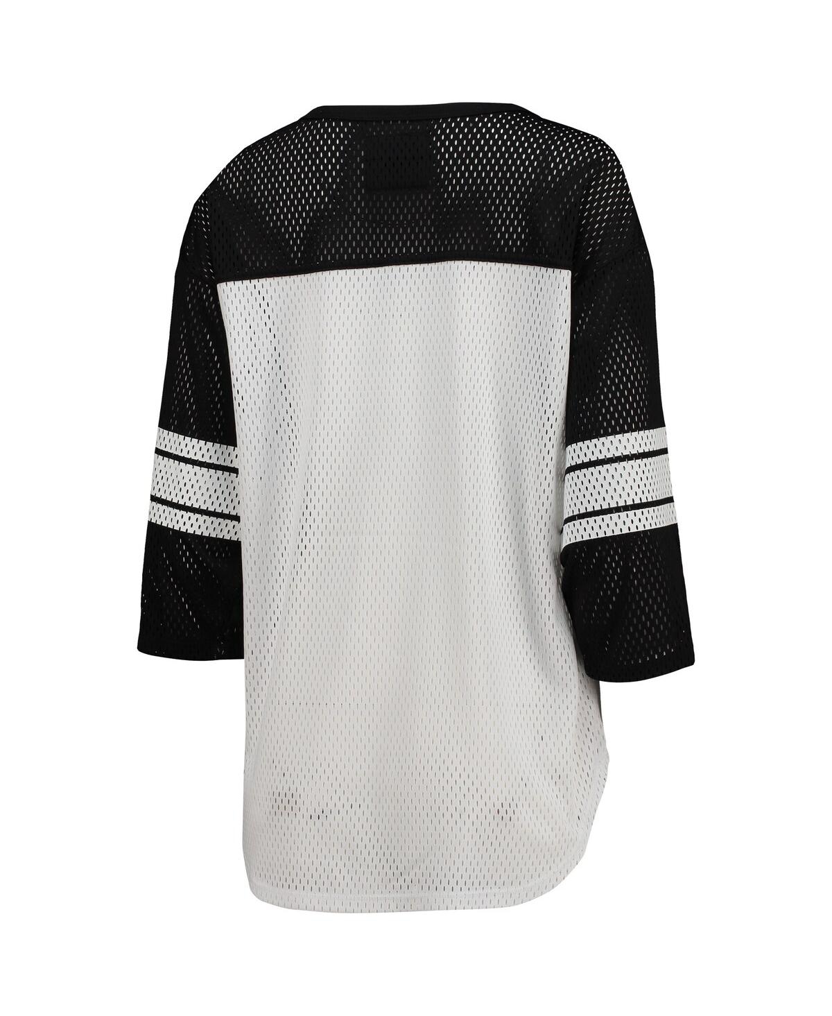 G-iii 4her By Carl Banks Women's  White, Black Washington Commanders First Team 3/4-sleeve Mesh Top In White,black