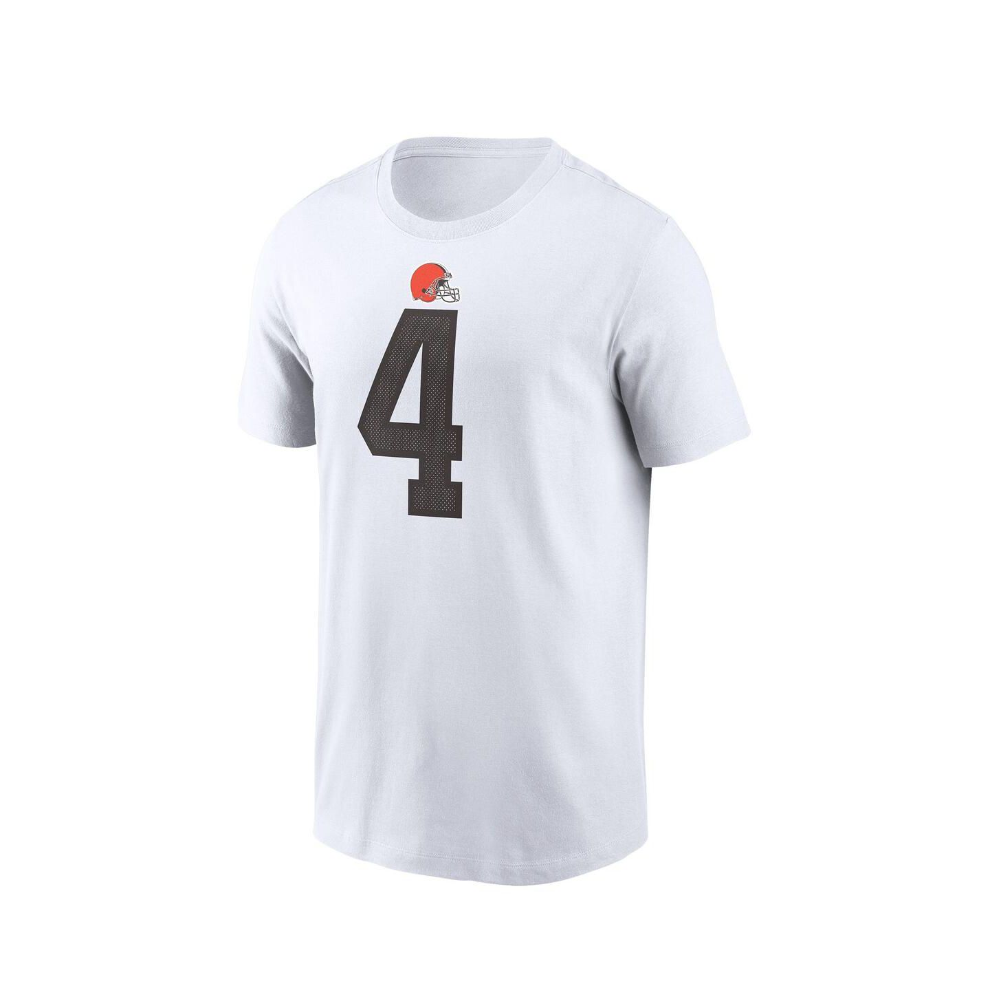 Мужская футболка Nike Deshaun Watson White Cleveland Browns Player Name & Number — фото 3