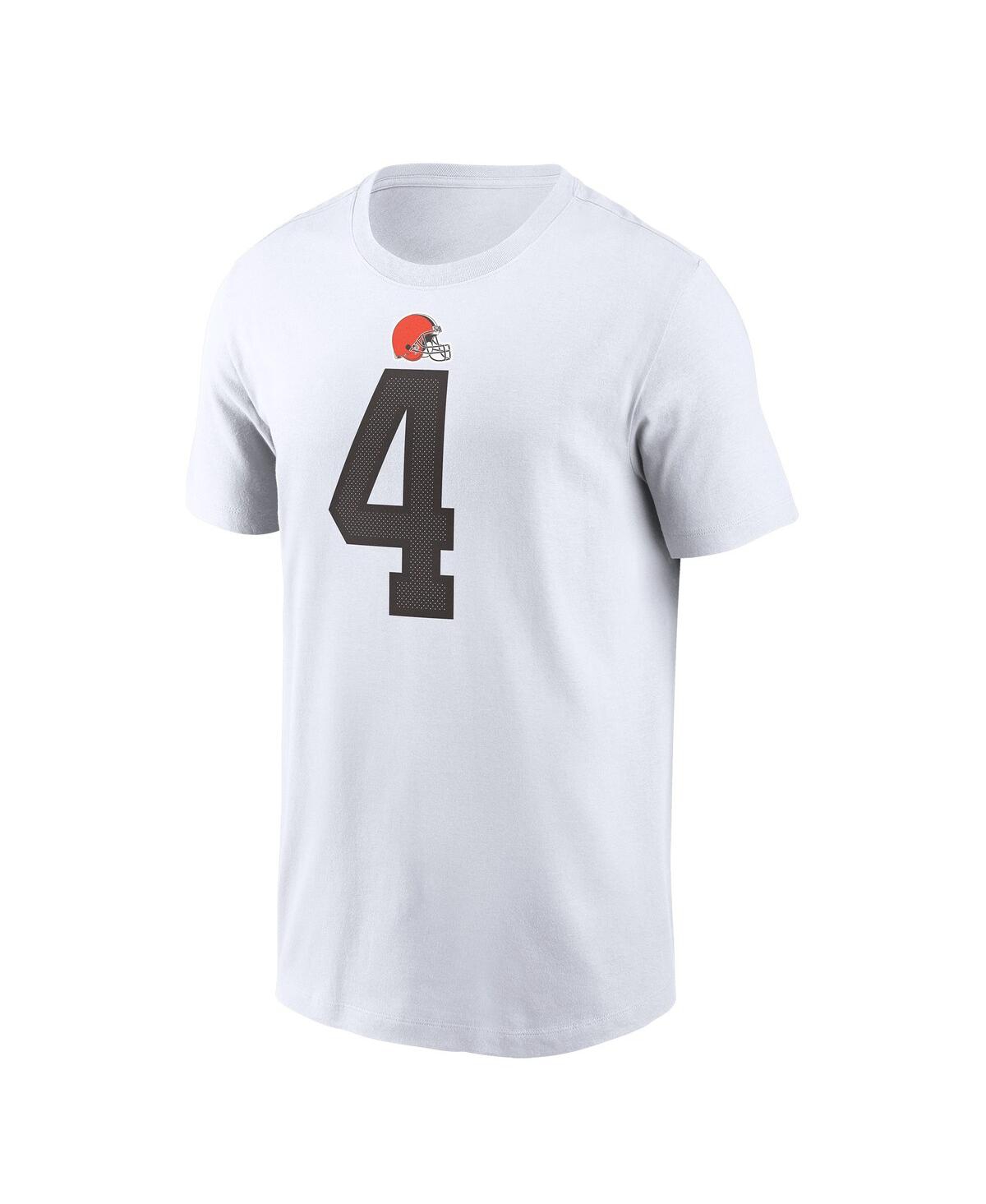 Shop Nike Men's  Deshaun Watson White Cleveland Browns Player Name & Number T-shirt