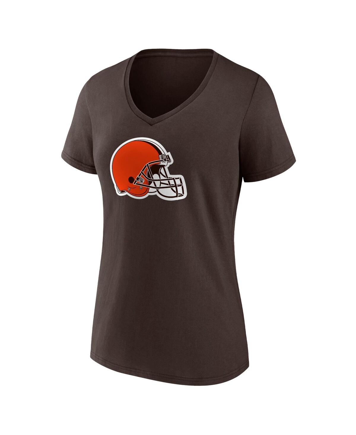 Shop Fanatics Women's  Deshaun Watson Brown Cleveland Browns Player Icon Name And Number V-neck T-shirt